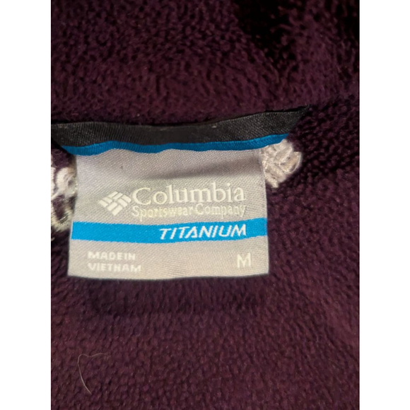Columbia Titanium Fleece Jacket Wine Full Zip Medium - Picture 3 of 13